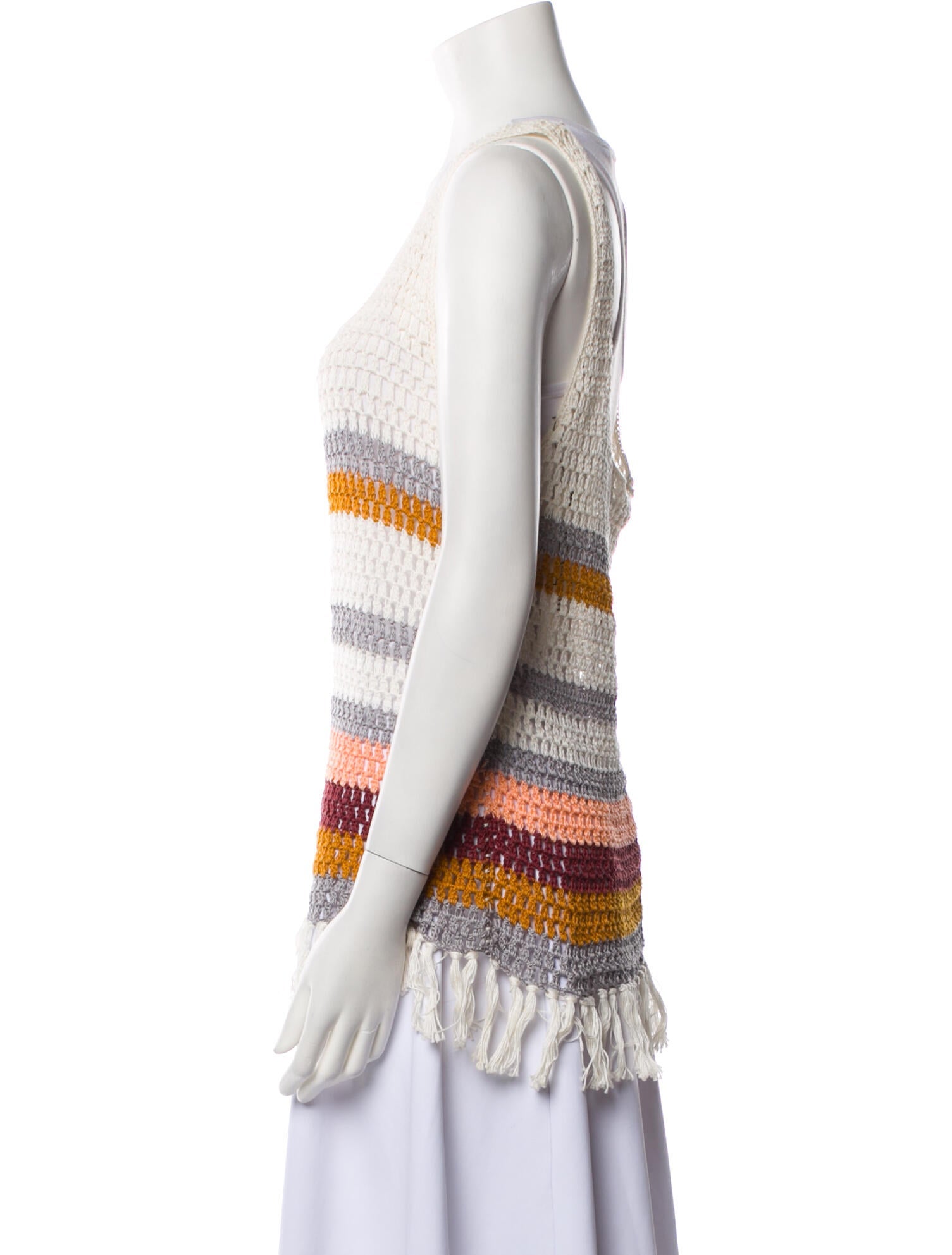 Anna Kosturova Striped Scoop Neck Top w/ Tags