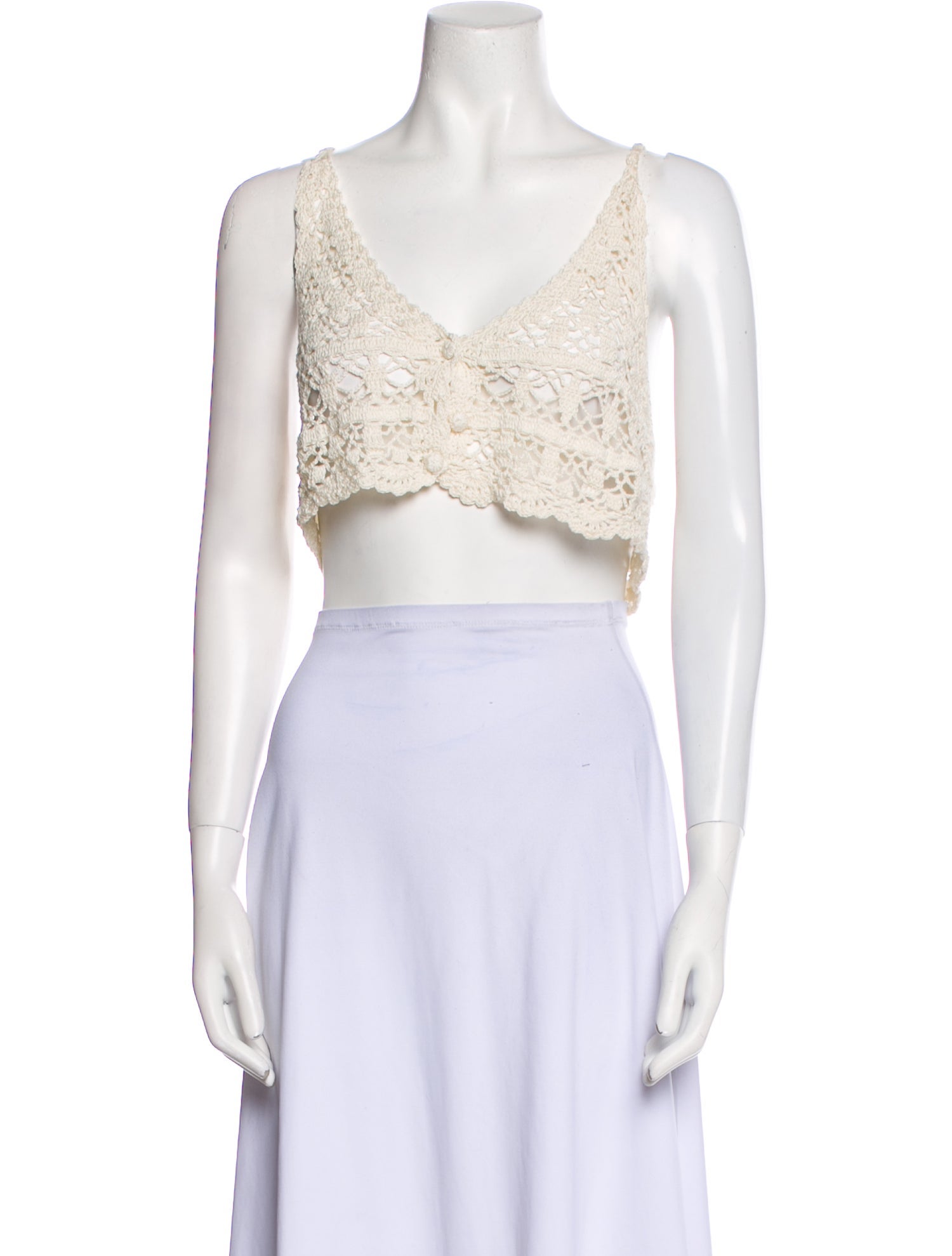 Anna Kosturova V-Neck Sleeveless Crop Top