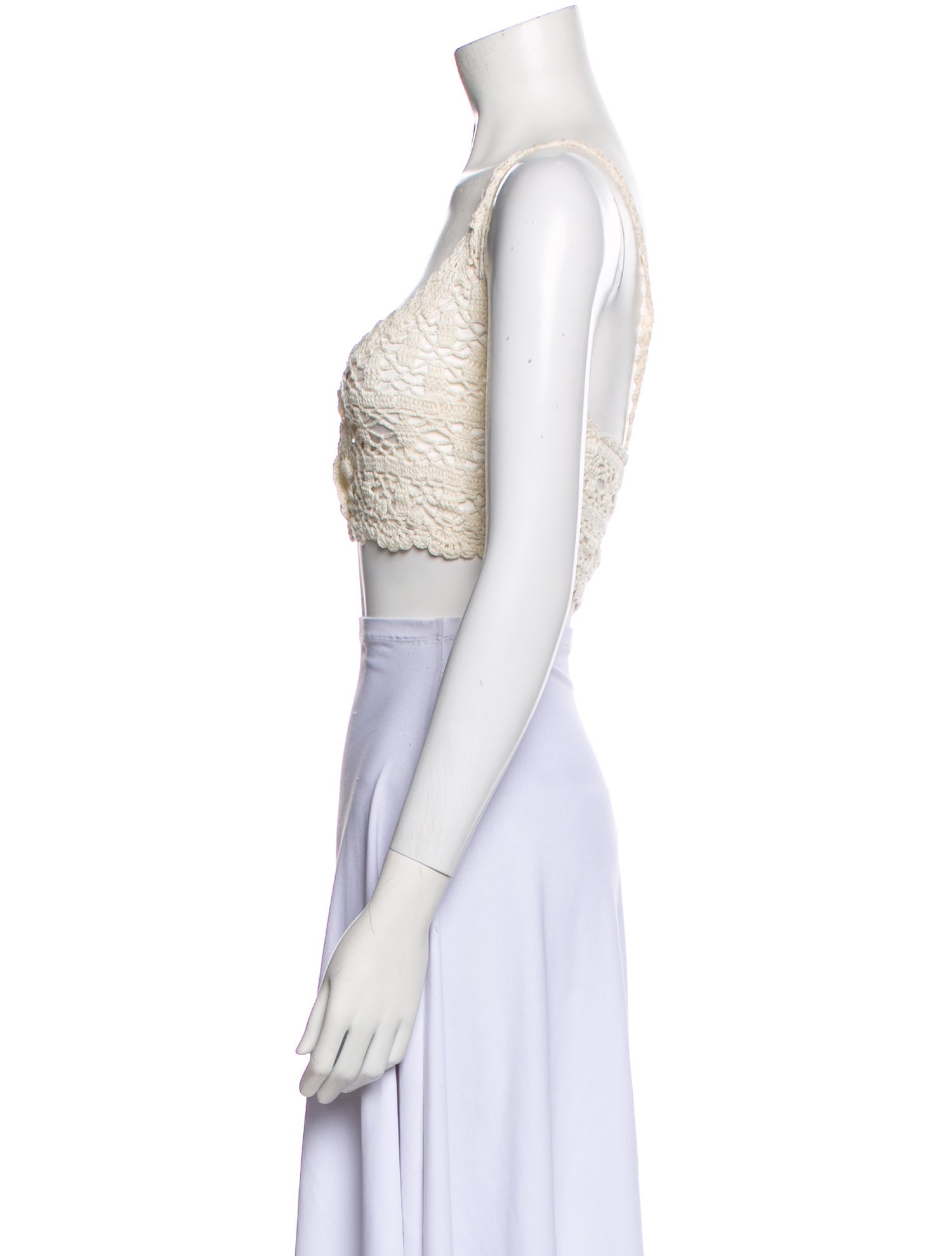 Anna Kosturova V-Neck Sleeveless Crop Top