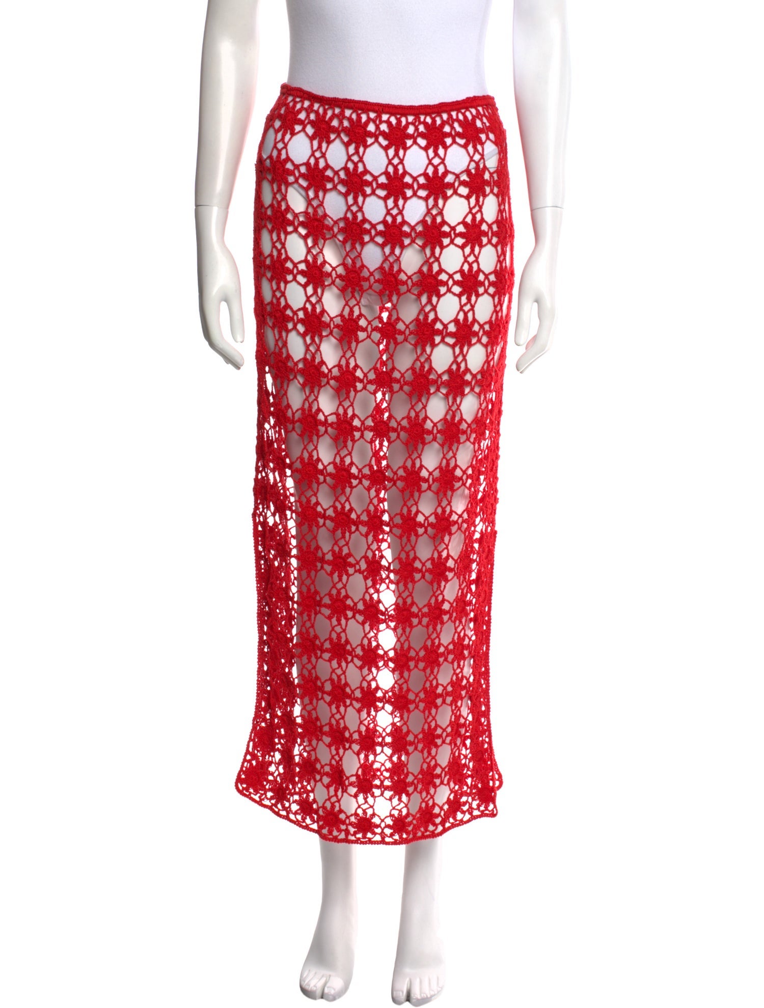 Anna Kosturova Lace Pattern Midi Length Skirt