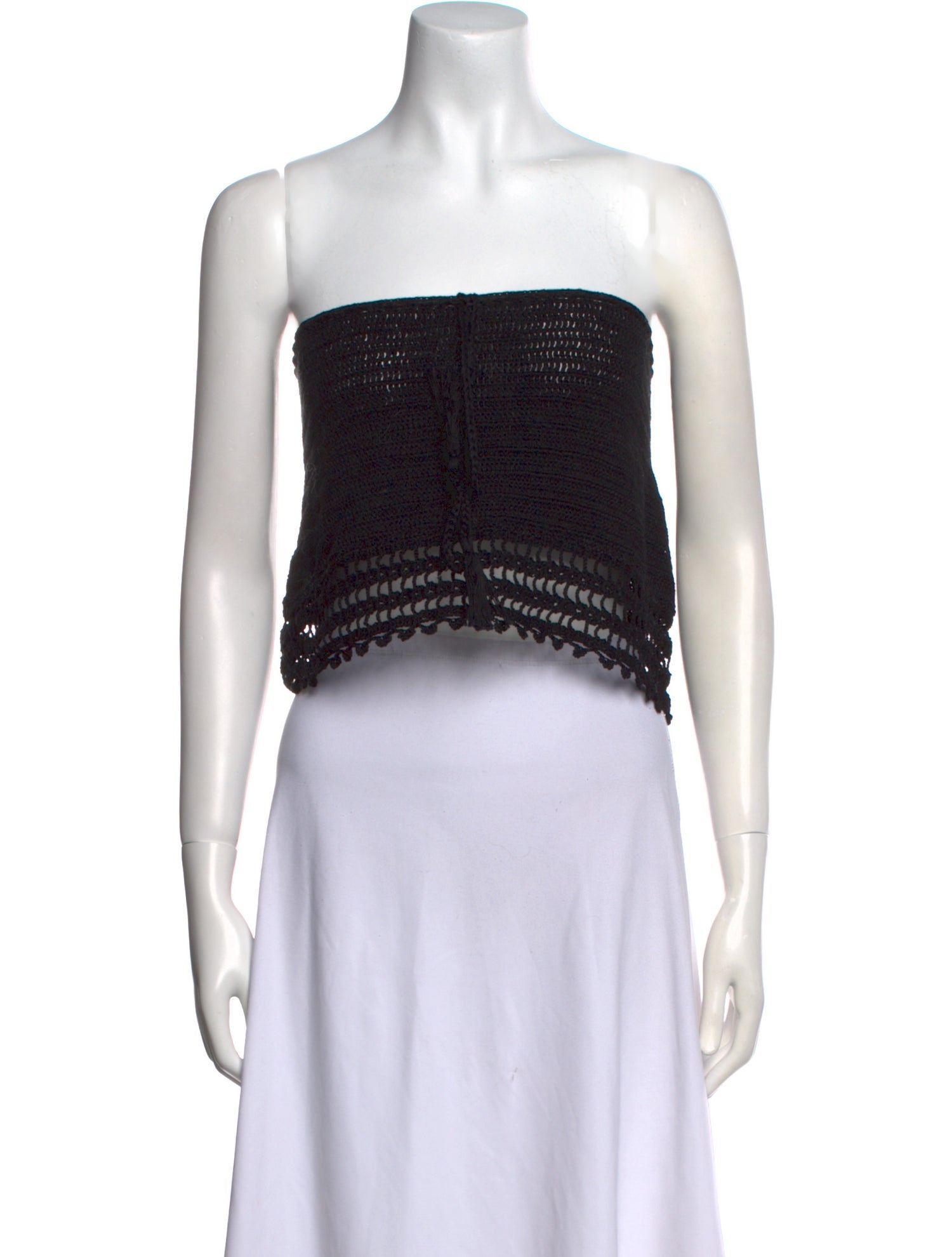 Anna Kosturova Strapless Crop Top