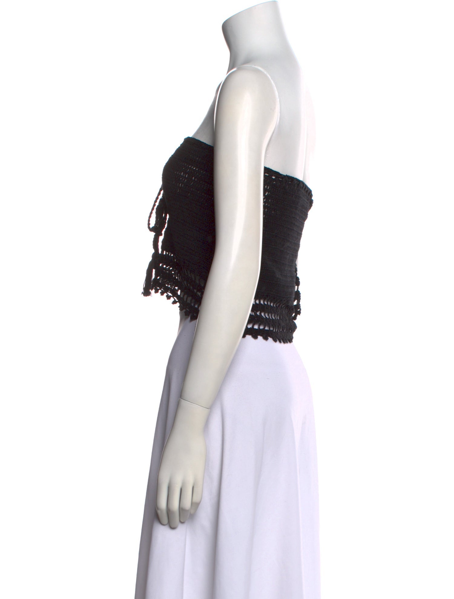 Anna Kosturova Strapless Crop Top