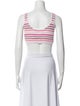 Anna Kosturova Striped Scoop Neck Crop Top