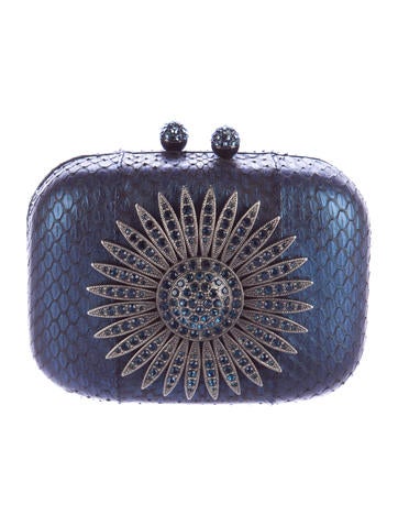 Kotur Embellished Snakeskin Evening Bag