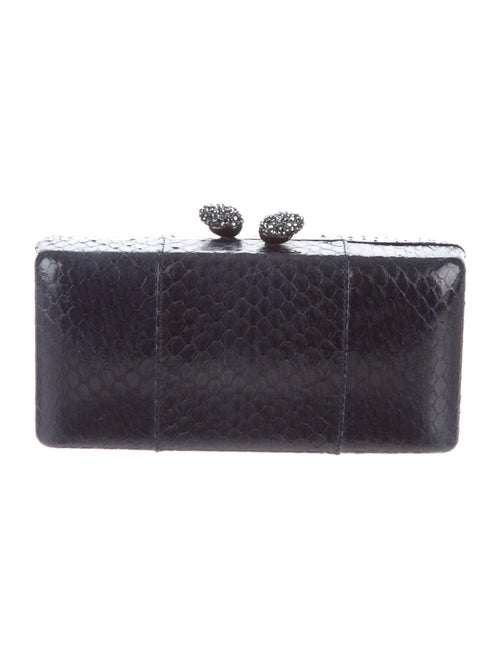 Kotur Snakeskin Box Clutch Blue