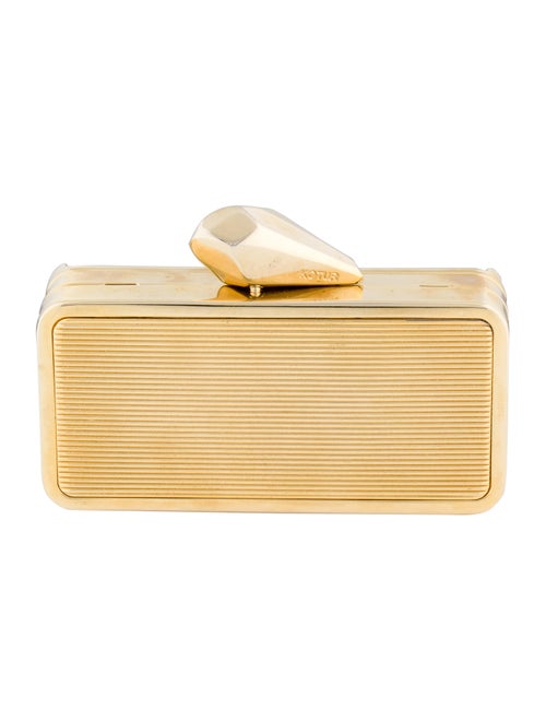 Kotur Metal Box Clutch Gold