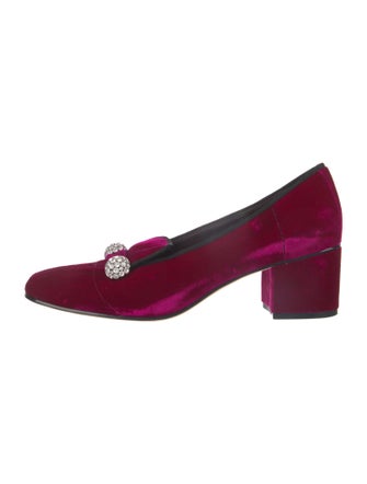 Kotur Velvet Crystal Embellishments Loafers