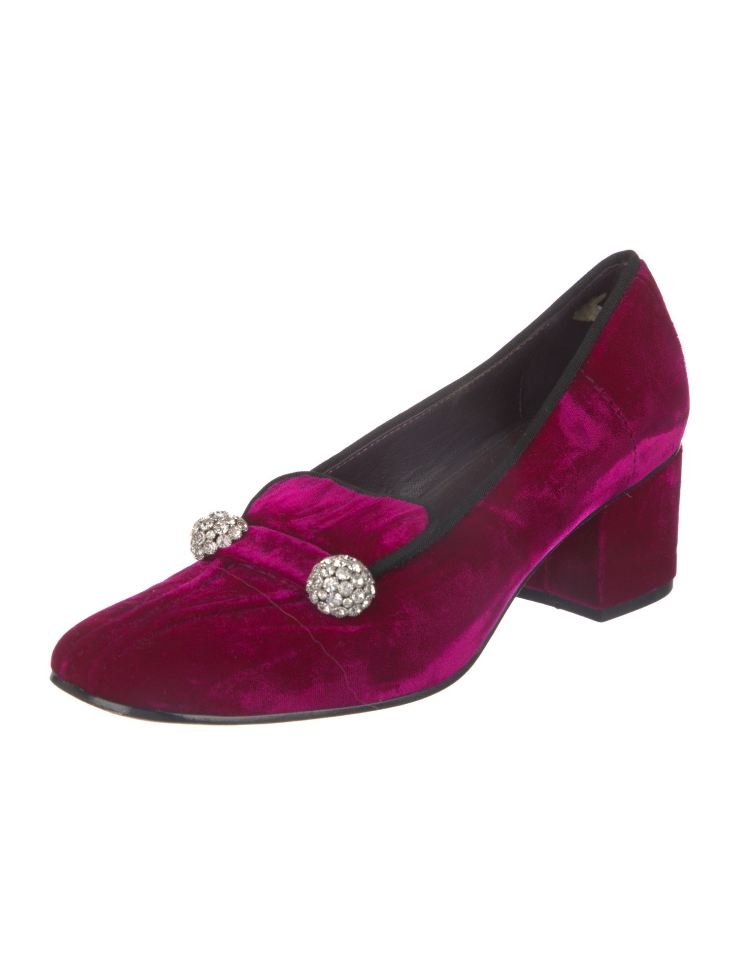 Kotur Velvet Crystal Embellishments Loafers