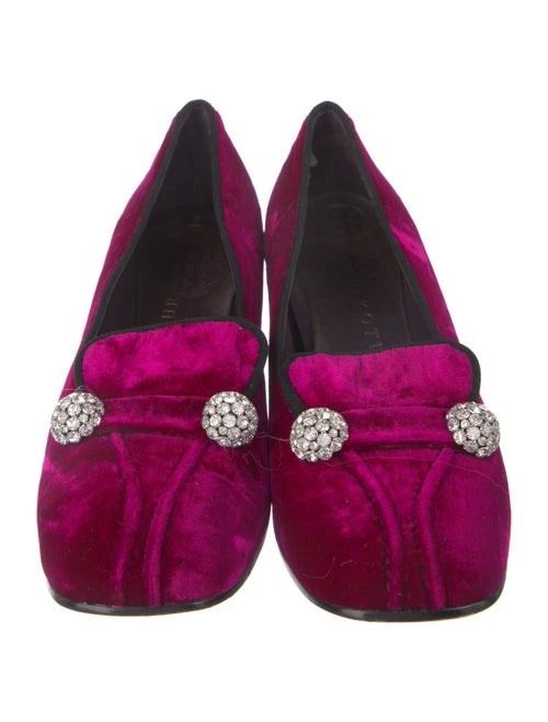Kotur Velvet Crystal Embellishments Loafers