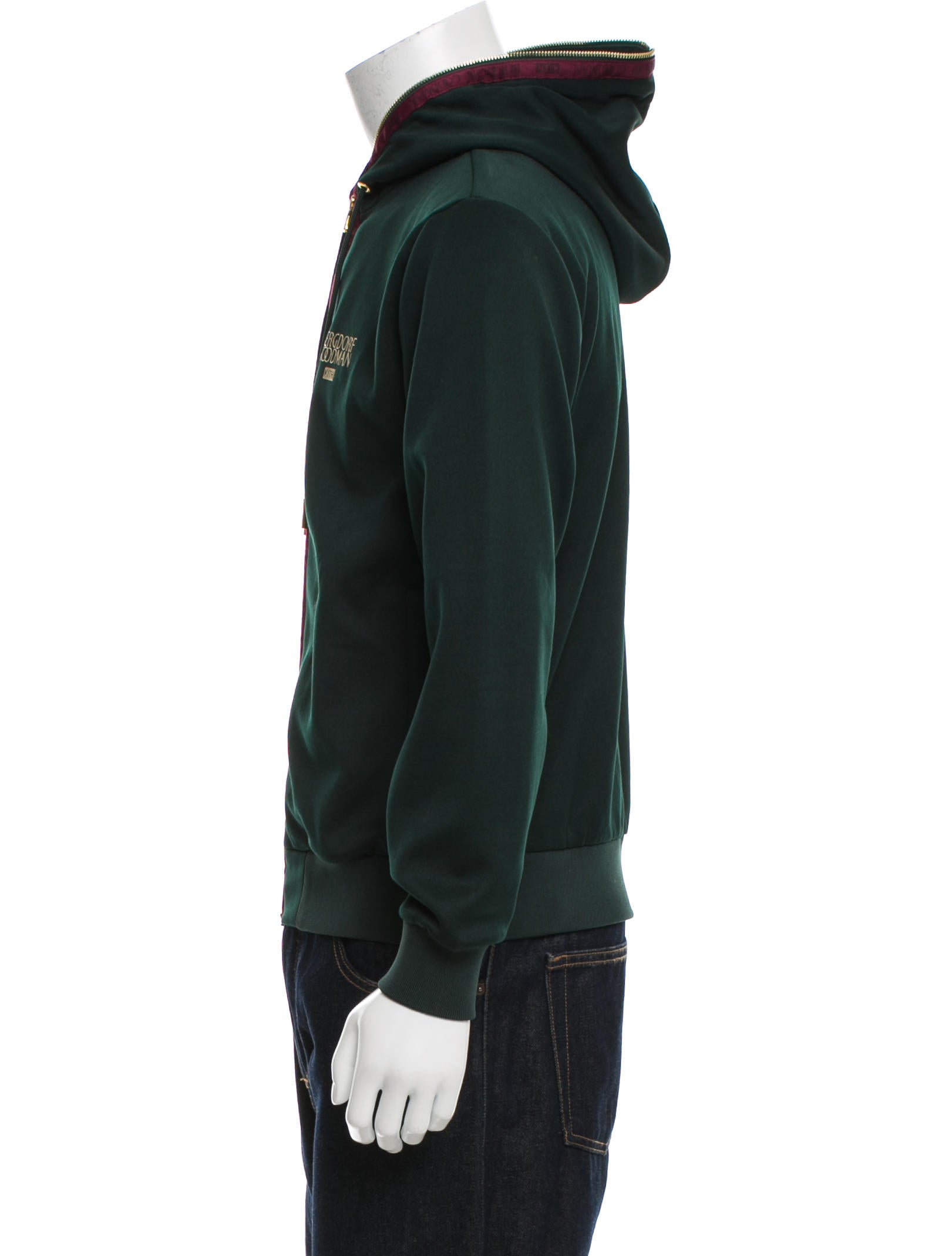DoNotUse1024 Kith NYC Bergdorf Goodman Zip Hoodie Green Sweatshirts