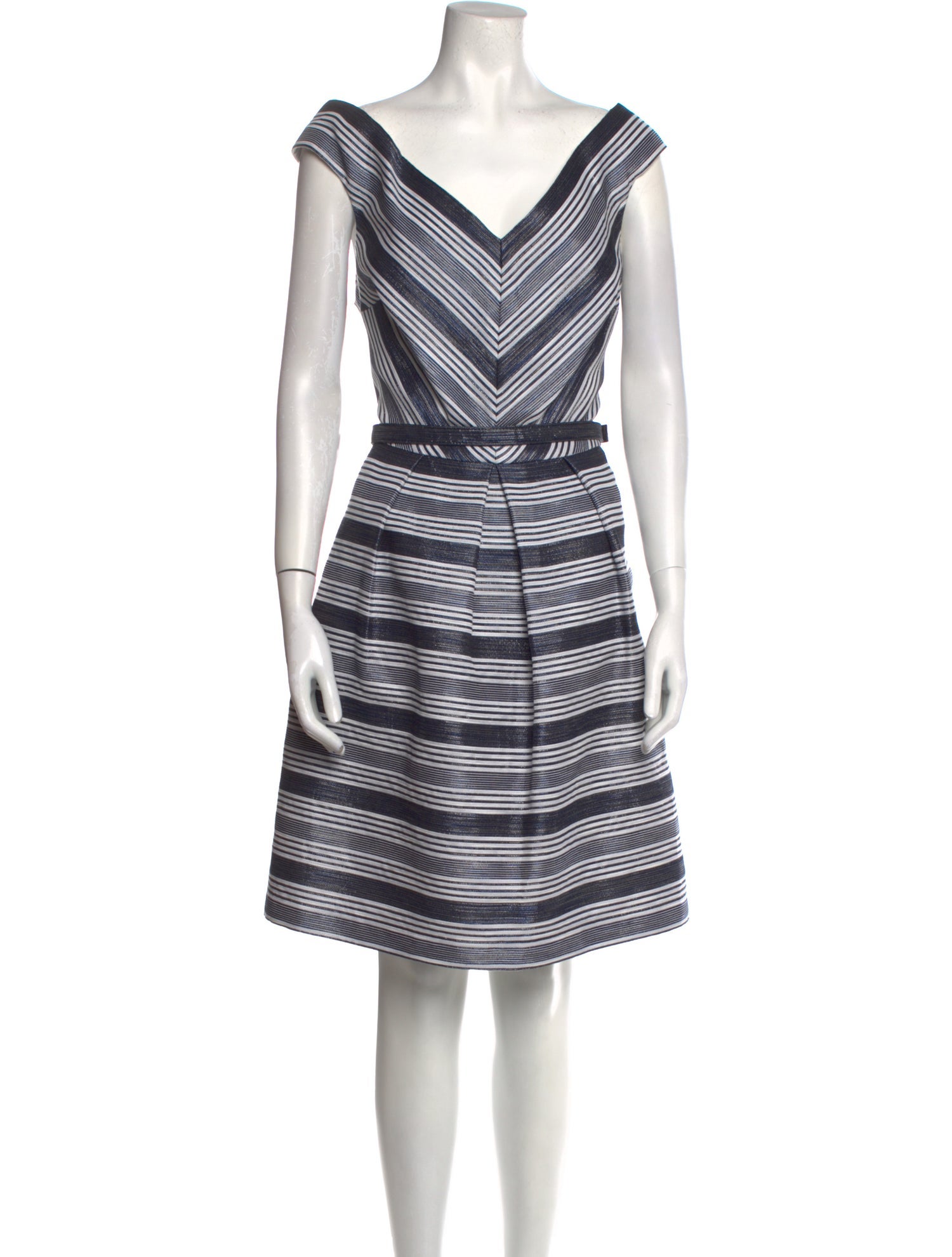Kay Unger Striped Knee-Length Dress w/ Tags