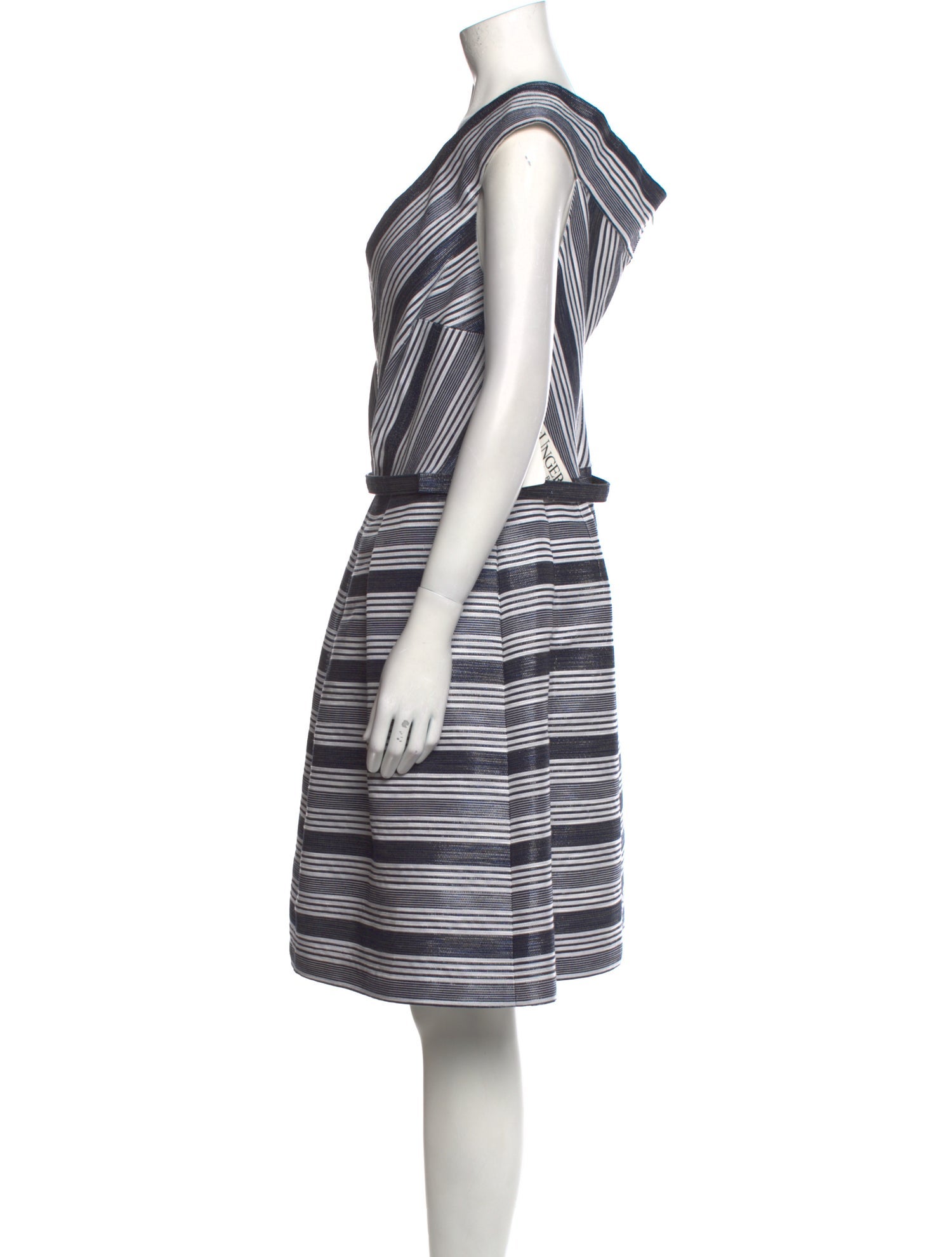 Kay Unger Striped Knee-Length Dress w/ Tags