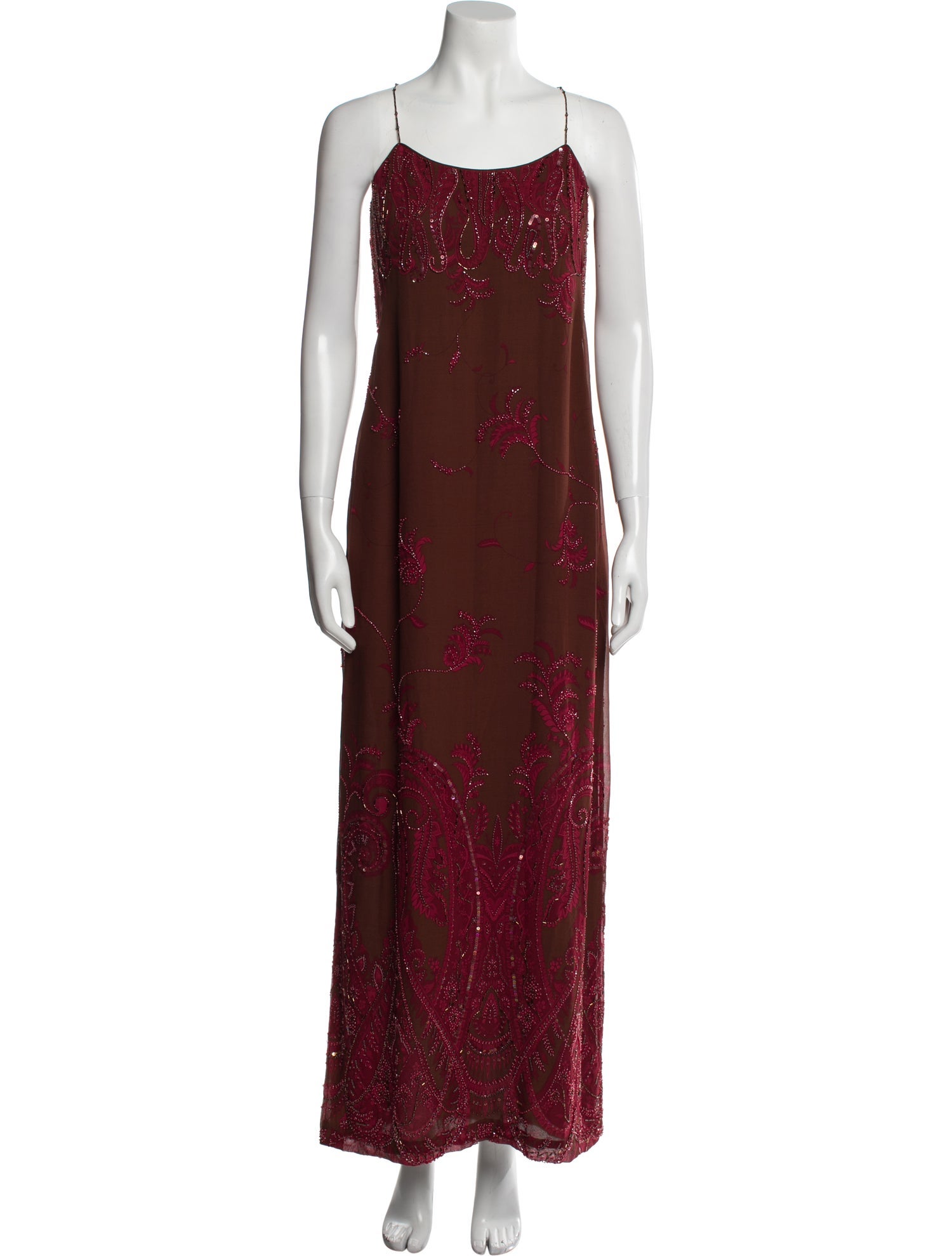 Kay Unger Printed Long Dress