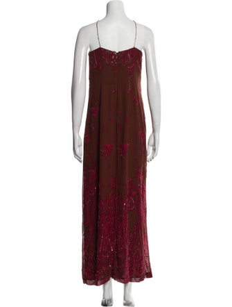 Kay Unger Printed Long Dress