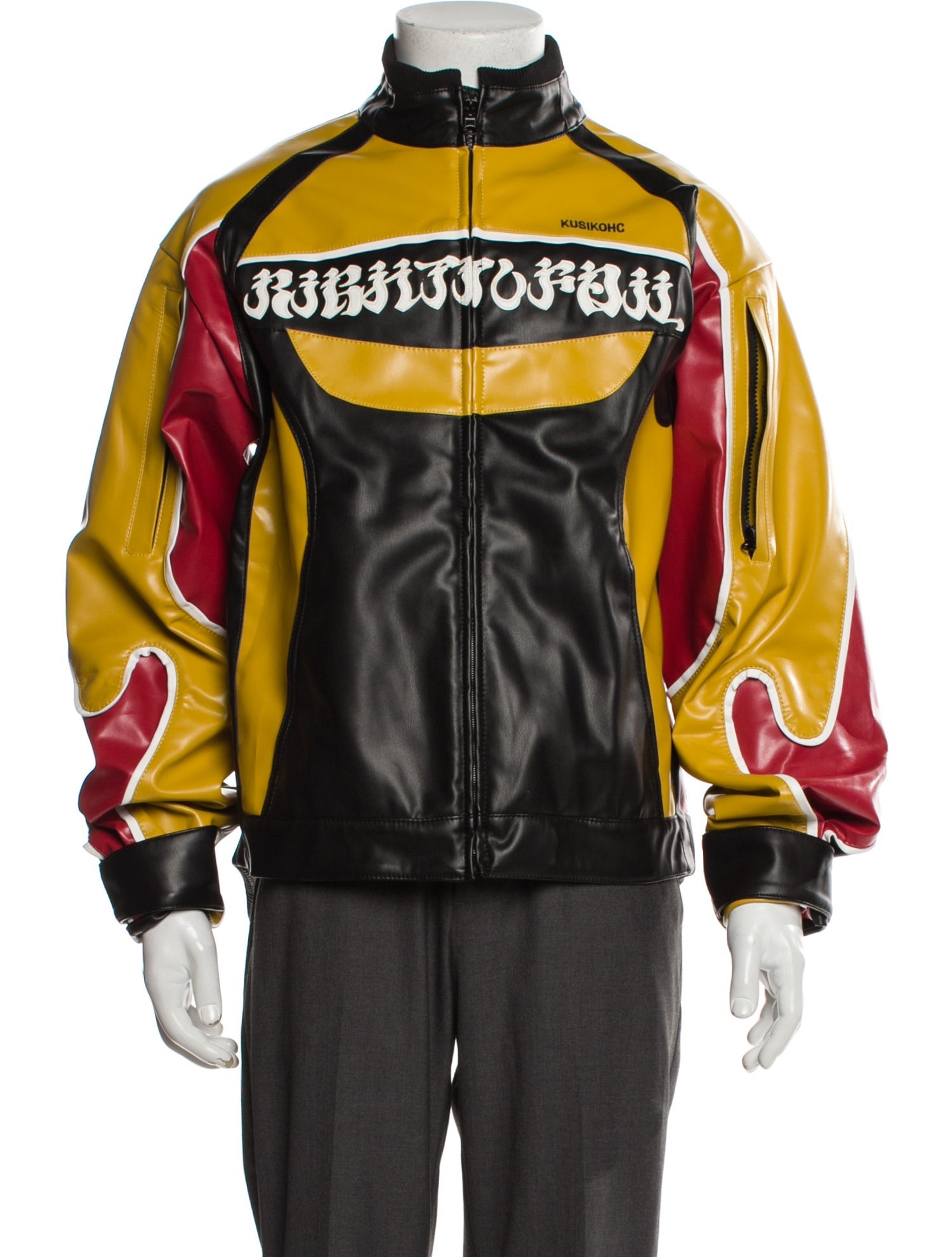 KUSIKOHC Colorblock Pattern Moto Jacket w/ Tags