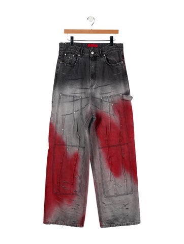 Kusikohc Pants Tie-Dye Print Cargo XL