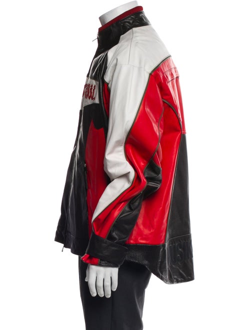 KUSIKOHC Leather Colorblock Pattern Jacket