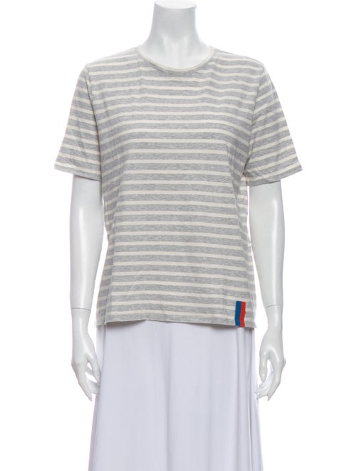 Kule Striped Crew Neck T-Shirt Grey