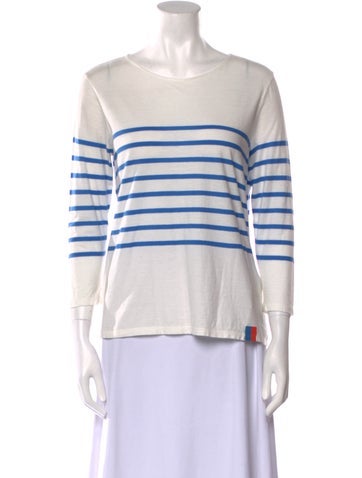 Kule Tops Striped Bateau Neckline Blouse M
