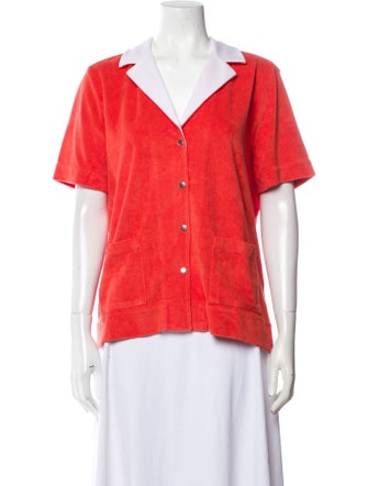 Kule V-Neck Short Sleeve Button-Up Top