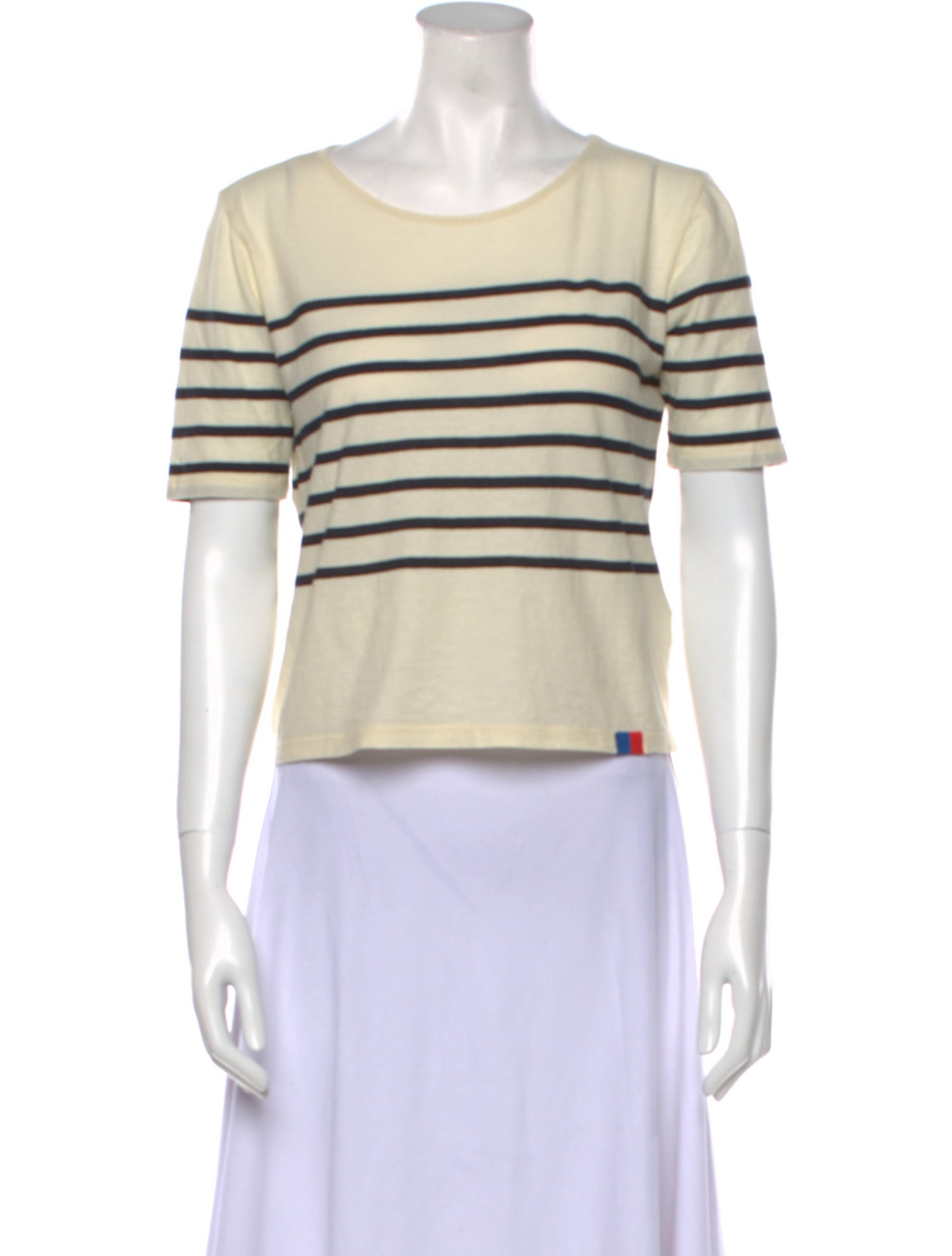 Kule Striped Scoop Neck Crop Top