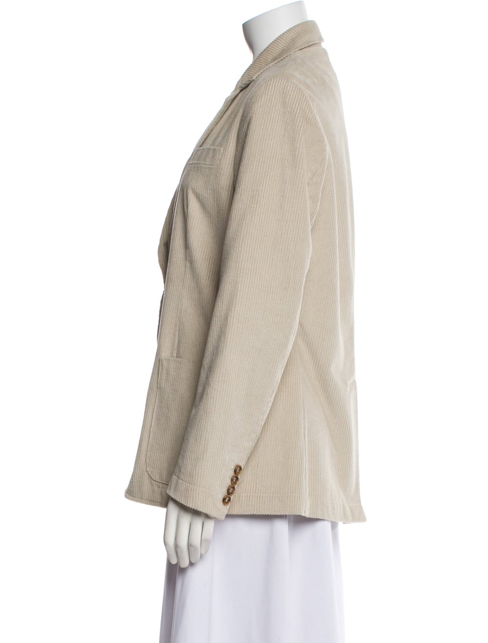 Kule Blazer Neutrals Pointed Collar Patch Pockets… - image 2