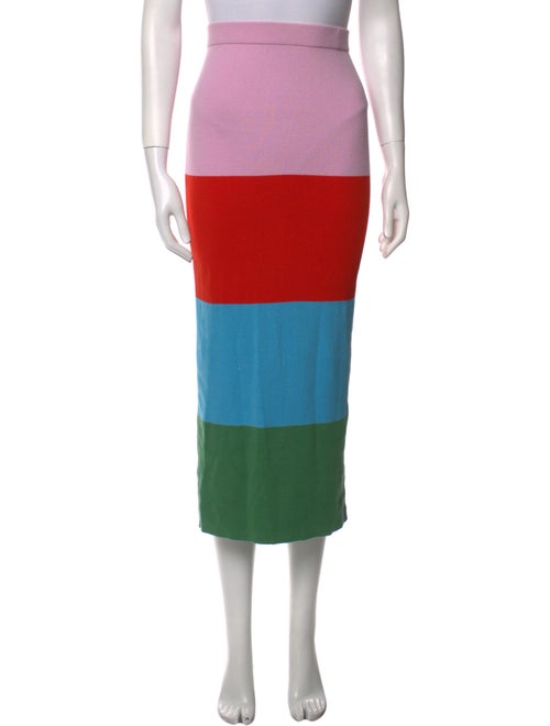 Kule Colorblock Pattern Midi Length Skirt