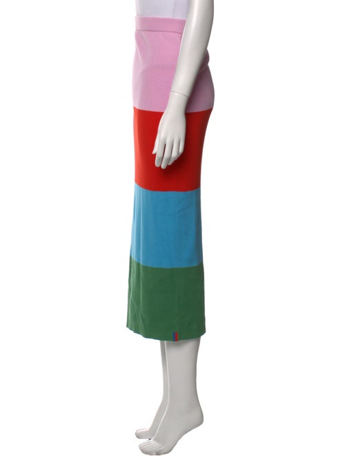 Kule Colorblock Pattern Midi Length Skirt