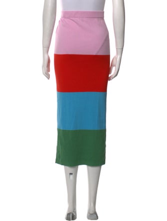 Kule Colorblock Pattern Midi Length Skirt