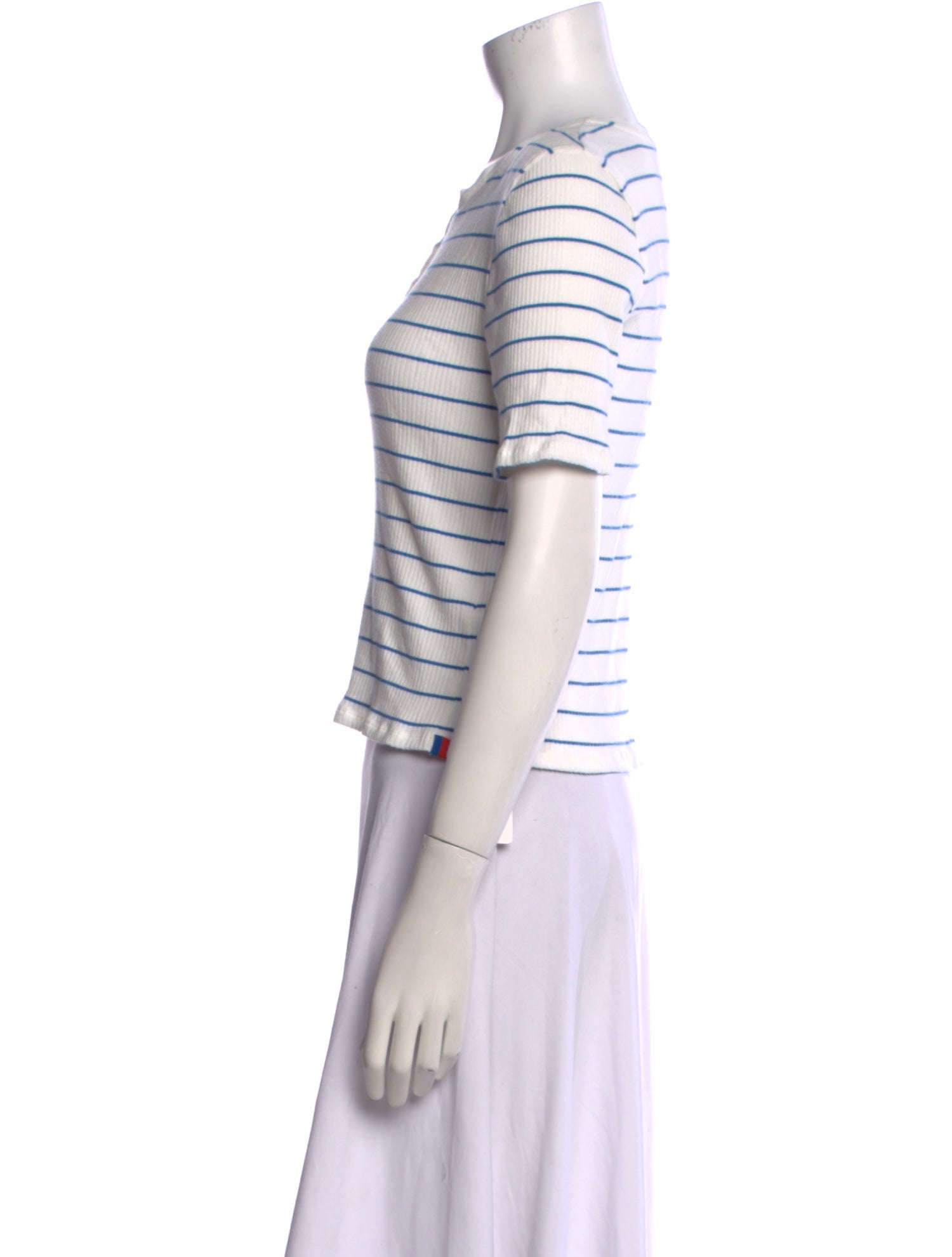Kule Striped Scoop Neck Polo