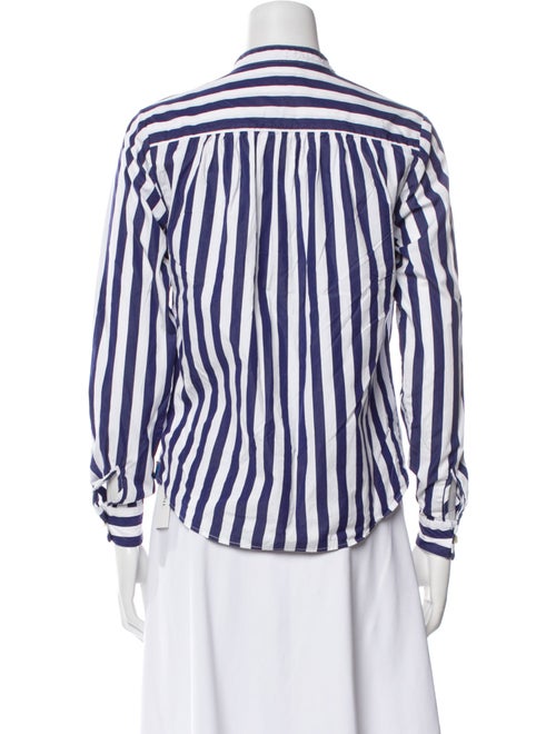 Kule Striped Mock Neck Button-Up Top