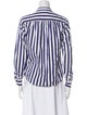 Kule Striped Mock Neck Button-Up Top