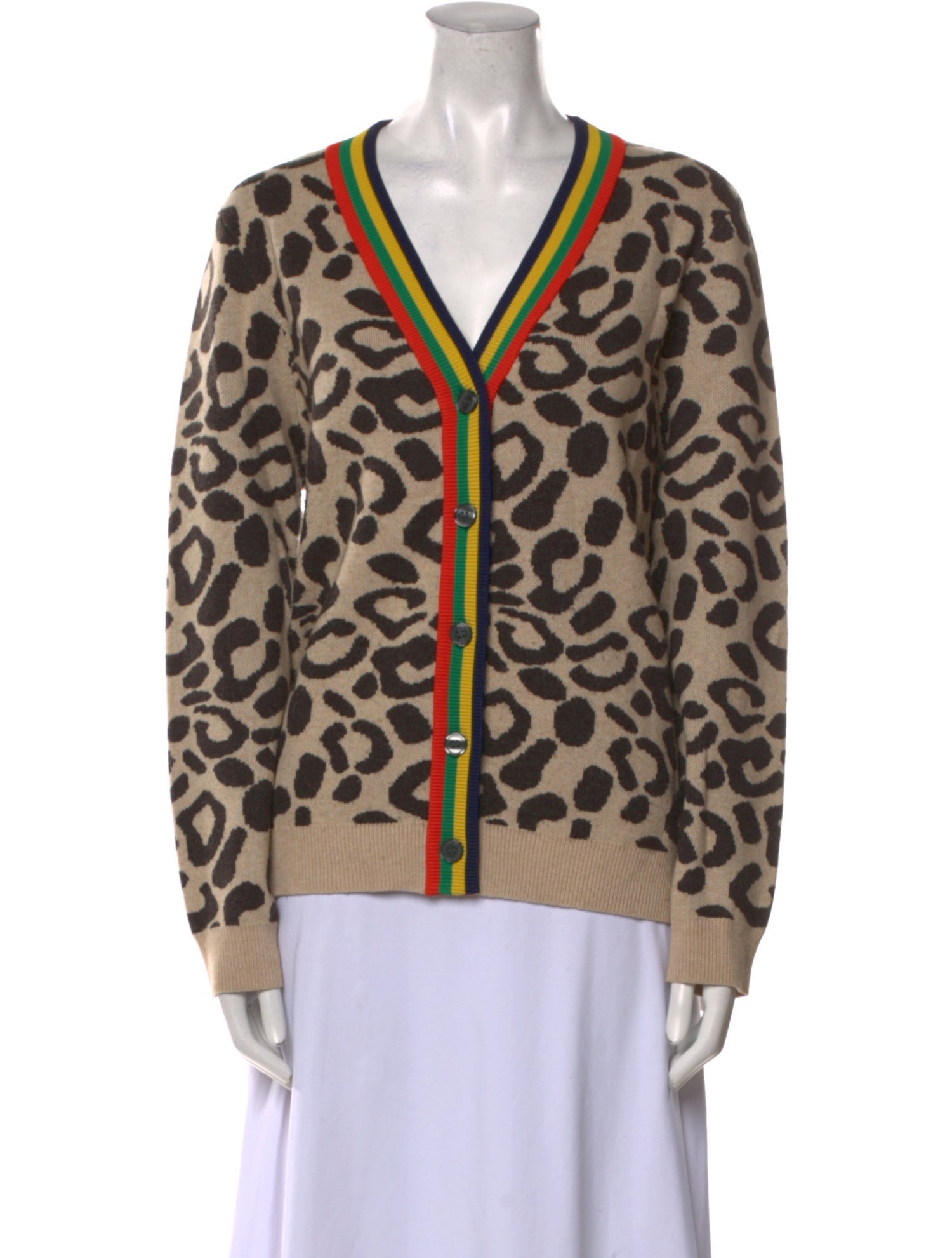 Kule Animal Print V-Neck Sweater