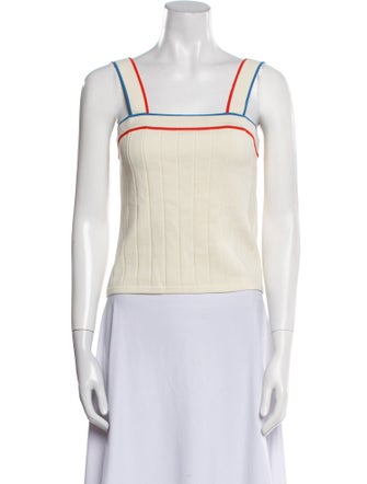 Kule Striped Square Neckline Crop Top