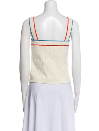 Kule Striped Square Neckline Crop Top