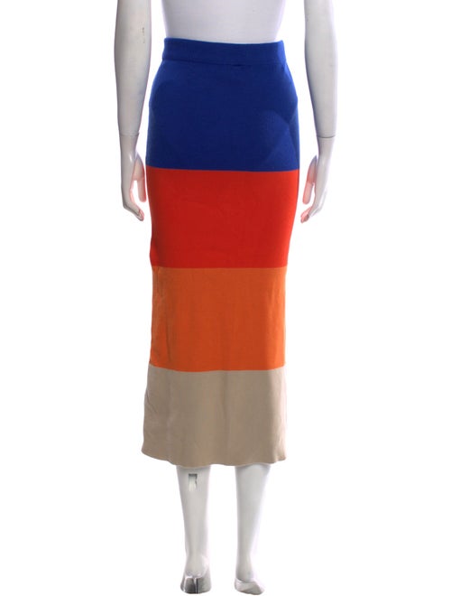 Kule Colorblock Pattern Midi Length Skirt