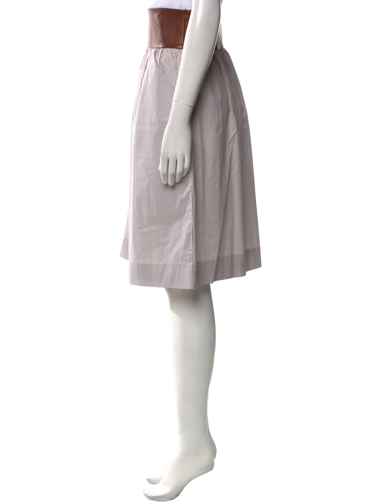 Kule Colorblock Pattern Knee-Length Skirt