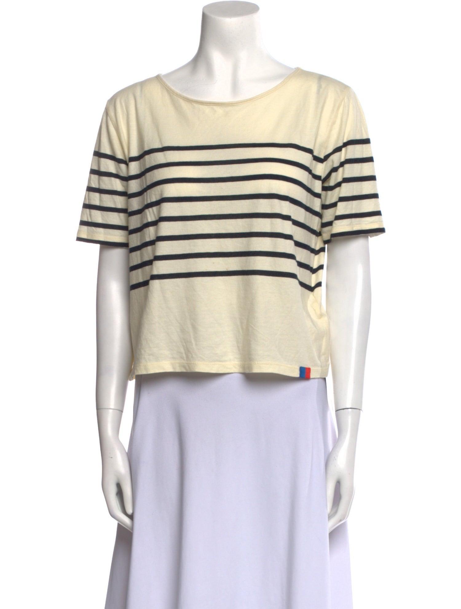Kule Striped Bateau Neckline Crop Top