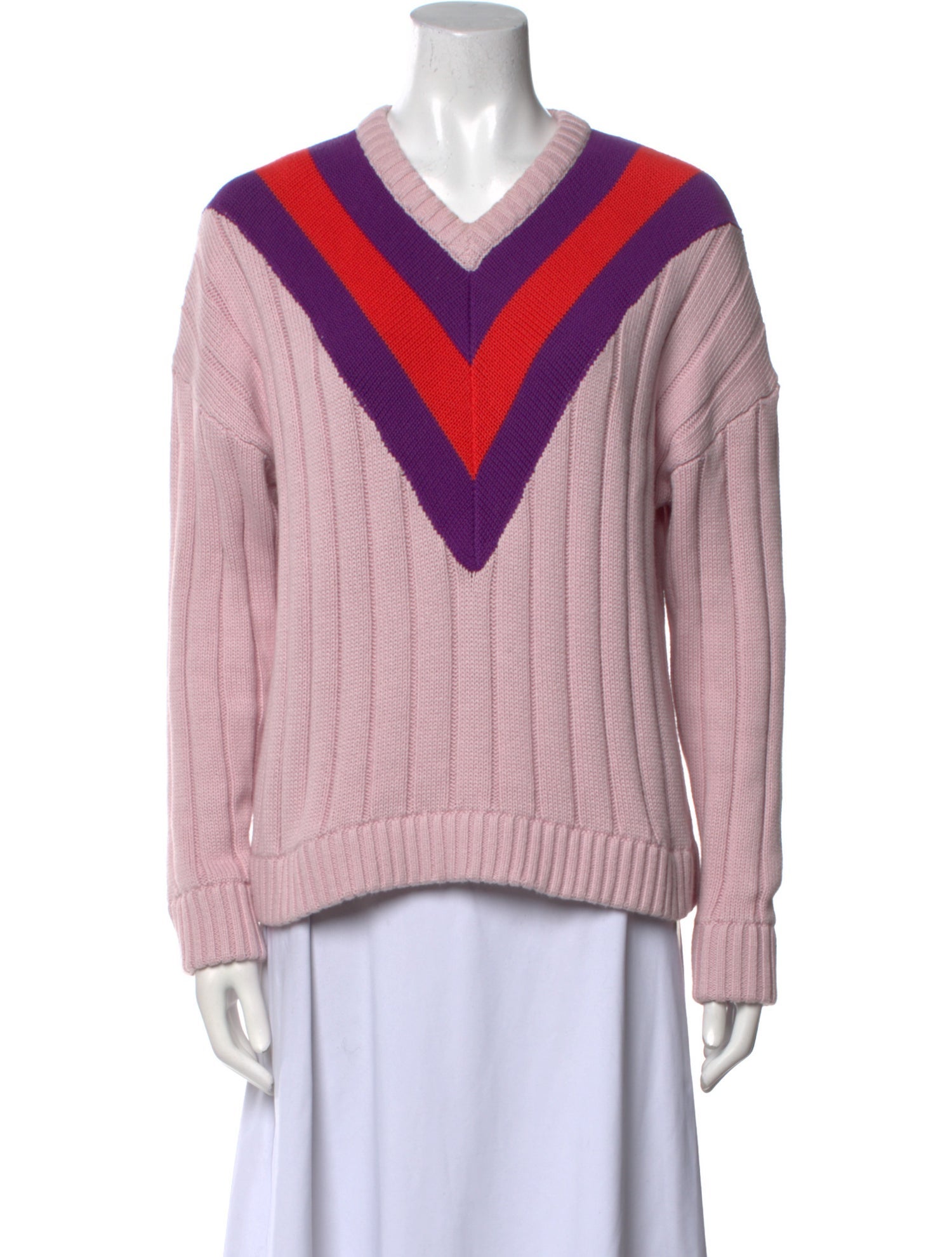 Kule Striped V-Neck Sweater