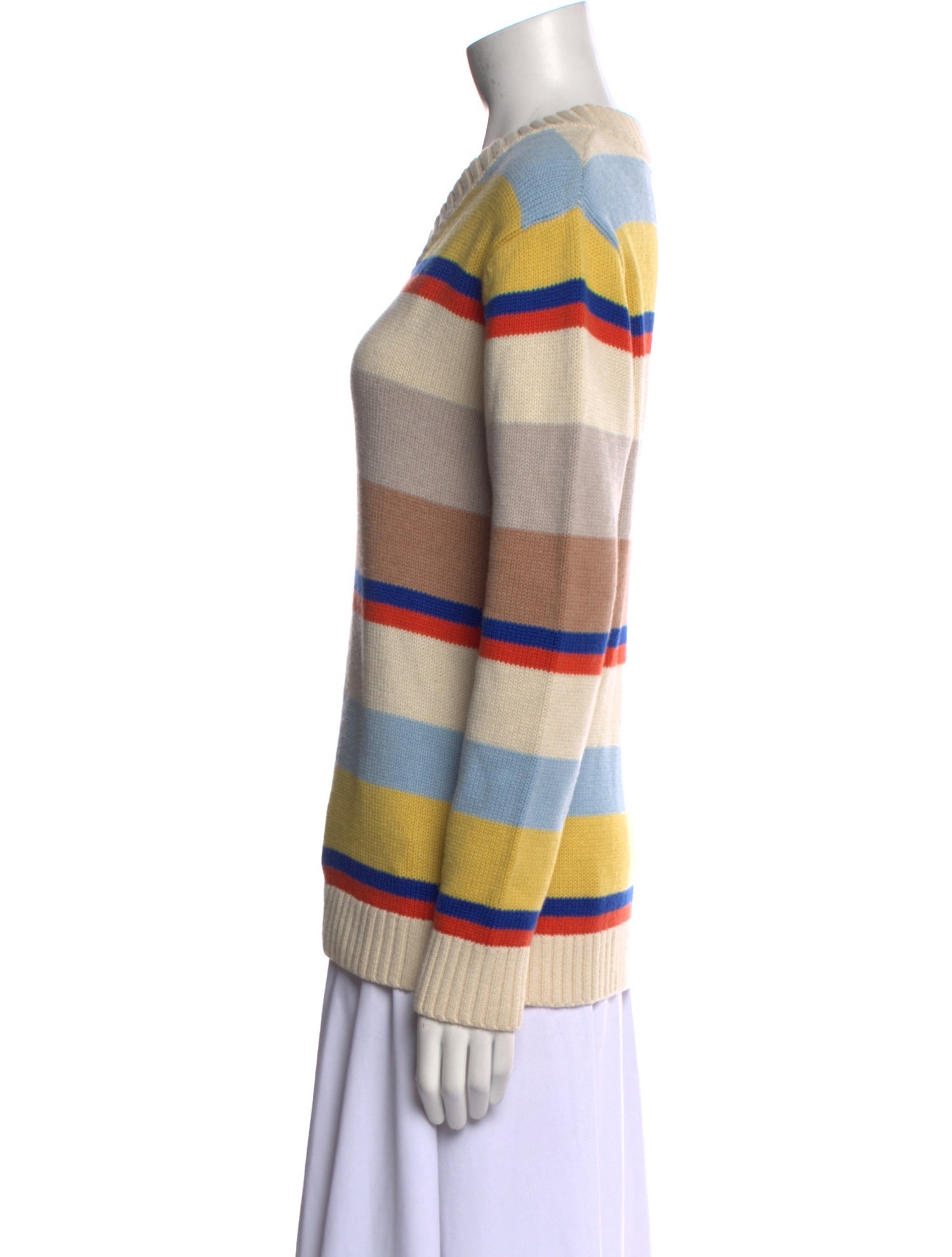 Kule Striped V-Neck Sweater