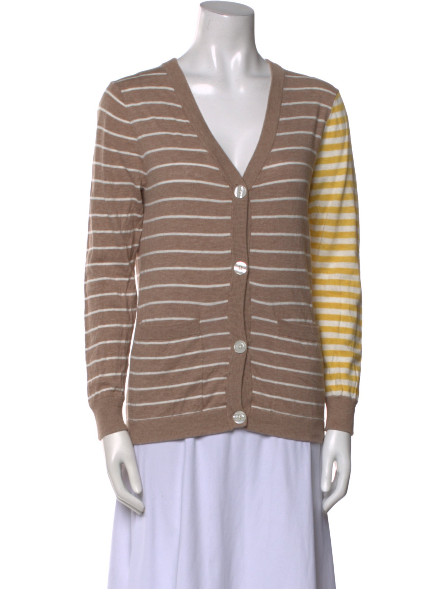 Kule Striped V-Neck Sweater