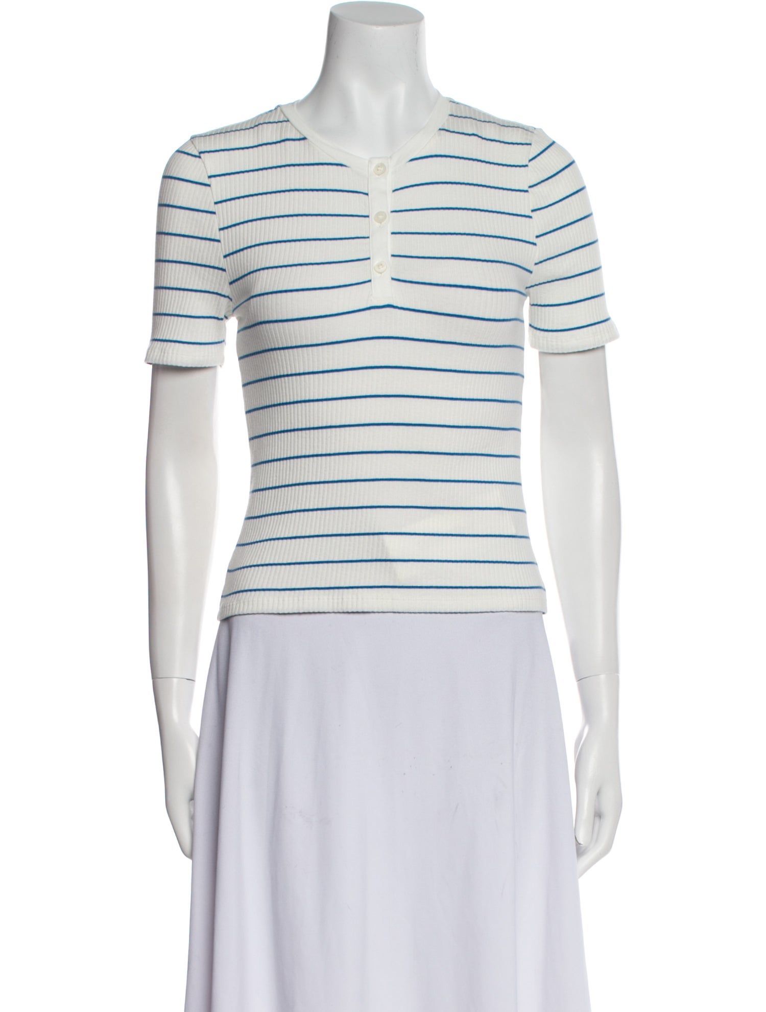 Kule Striped V-Neck Polo