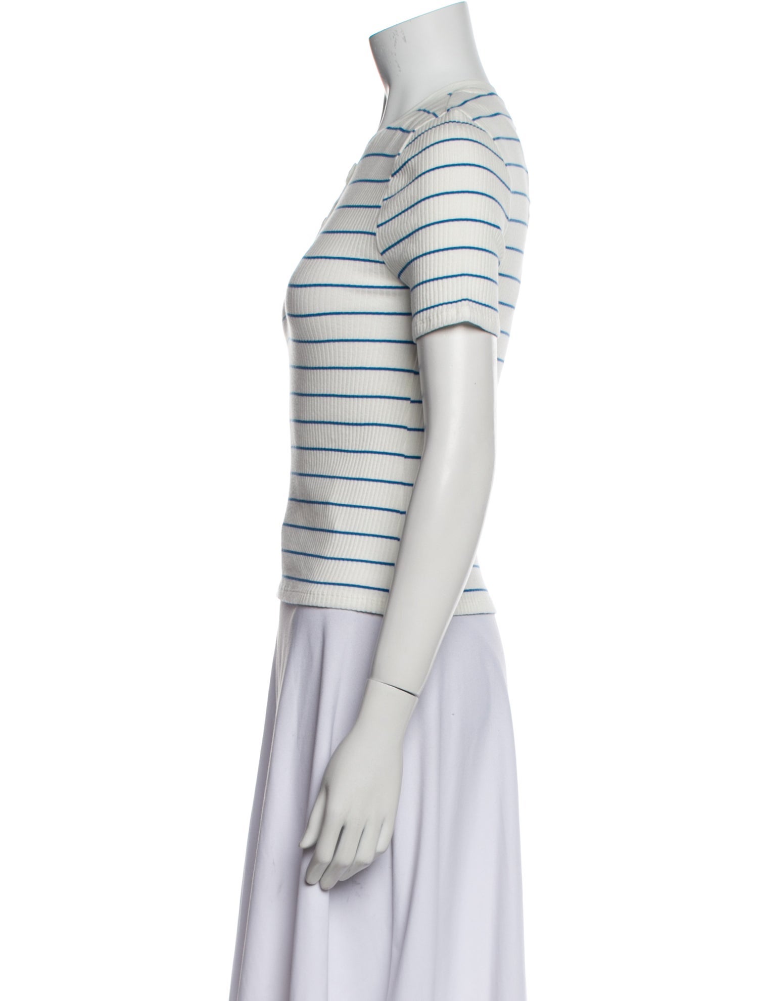Kule Striped V-Neck Polo