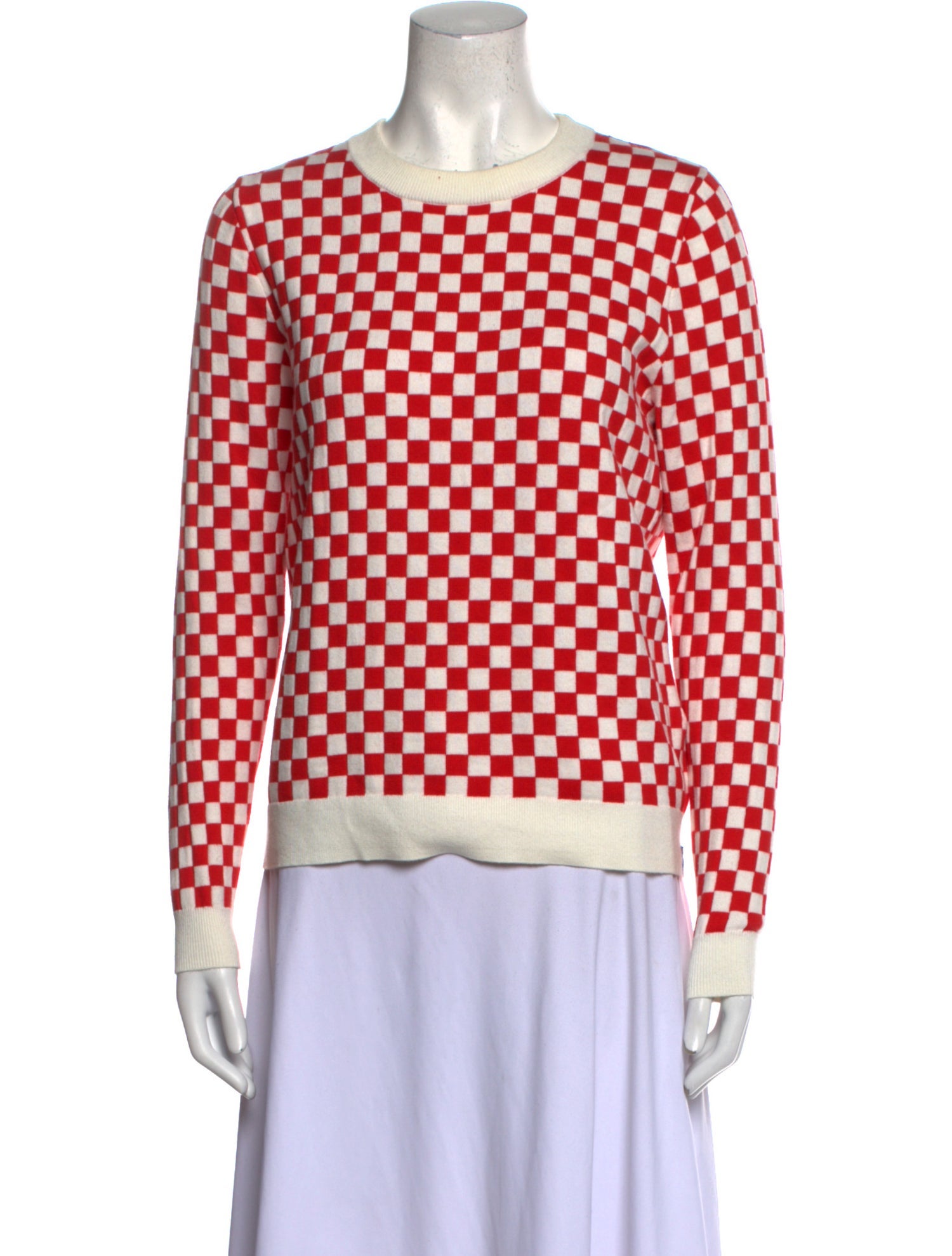 Kule Plaid Print Crew Neck Sweater