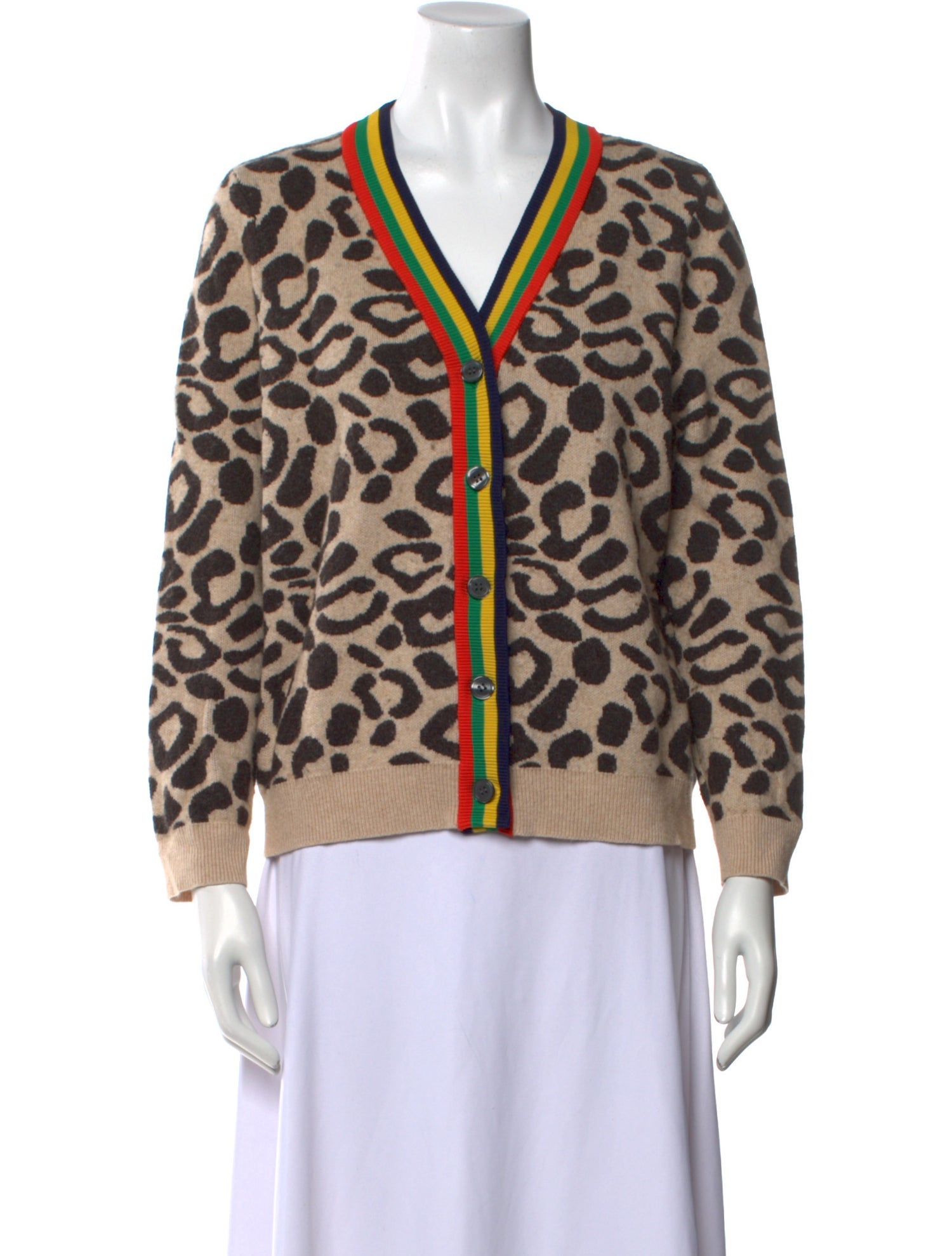 Kule Animal Print V-Neck Sweater