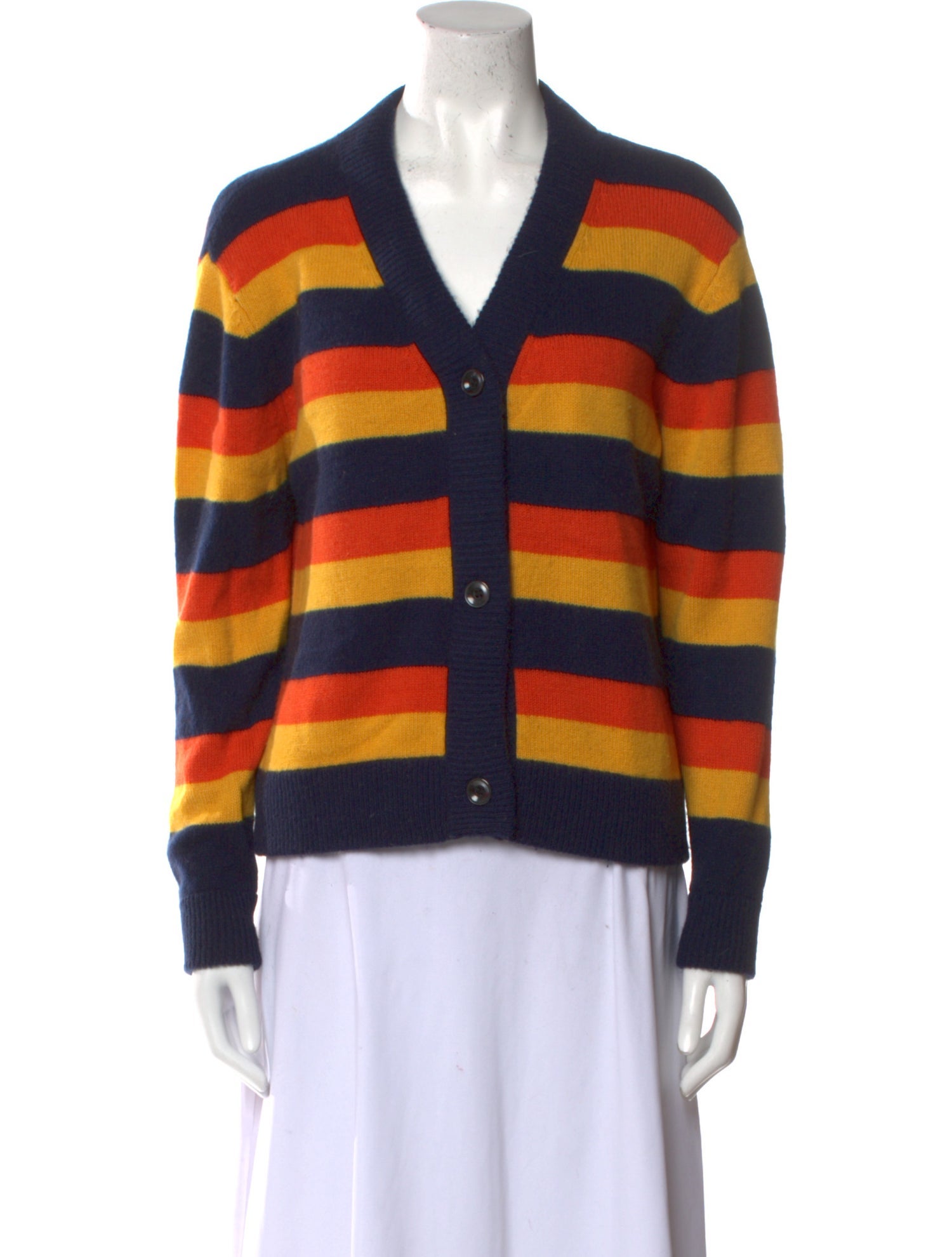 Kule Striped V-Neck Sweater