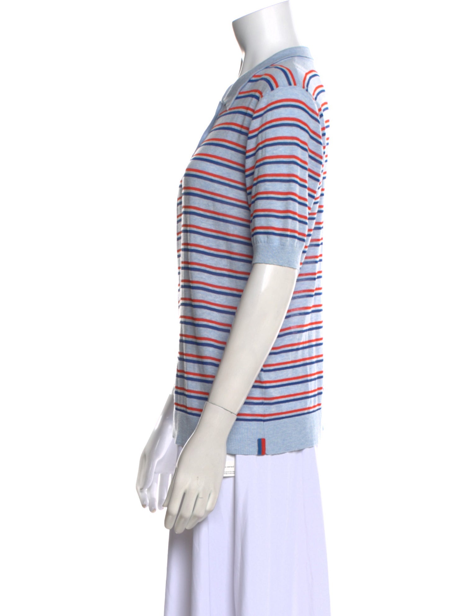 Kule Striped Crew Neck Polo