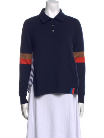 Kule Cashmere Colorblock Pattern Polo