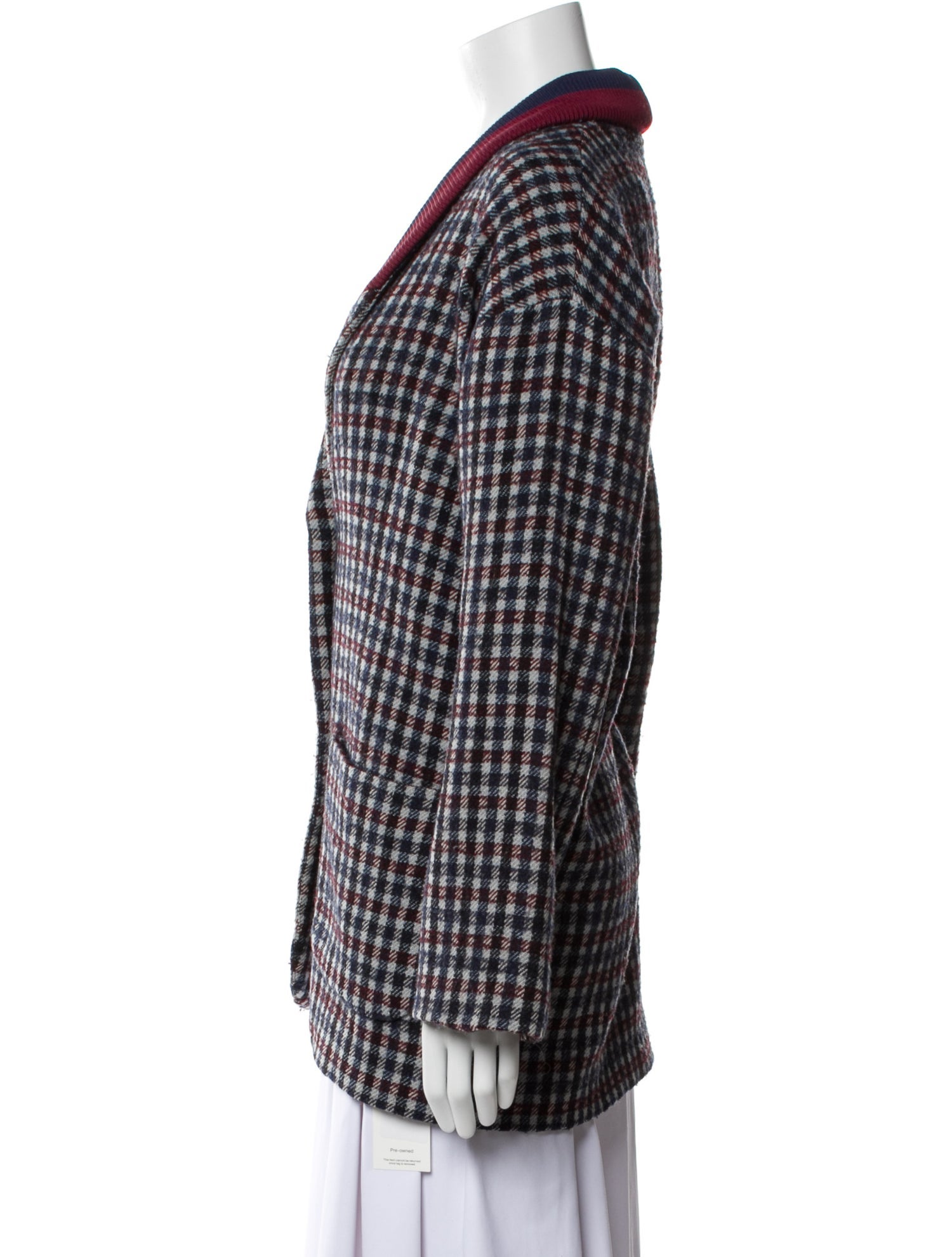 Kule Wool Plaid Print Peacoat