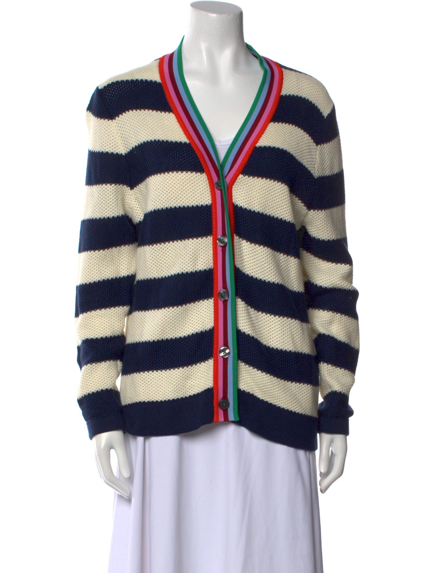 Kule Striped V-Neck Sweater